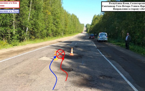 Водитель в Сосногорском районе спровоцировал ДТП, когда объезжал яму на дороге