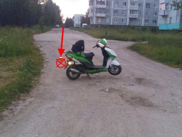 В Сосногорске перевернулся скутер