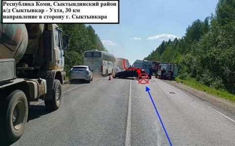 На  трассе Сыктывкар-Ухта в ДТП пострадали 5 человек, в том числе двое детей